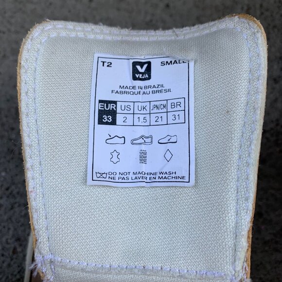 VEJA Gold Sneakers Girls US 2 Euro 33 Running Shoes Metallic Sneaker Velcro Shoe - Picture 9 of 12